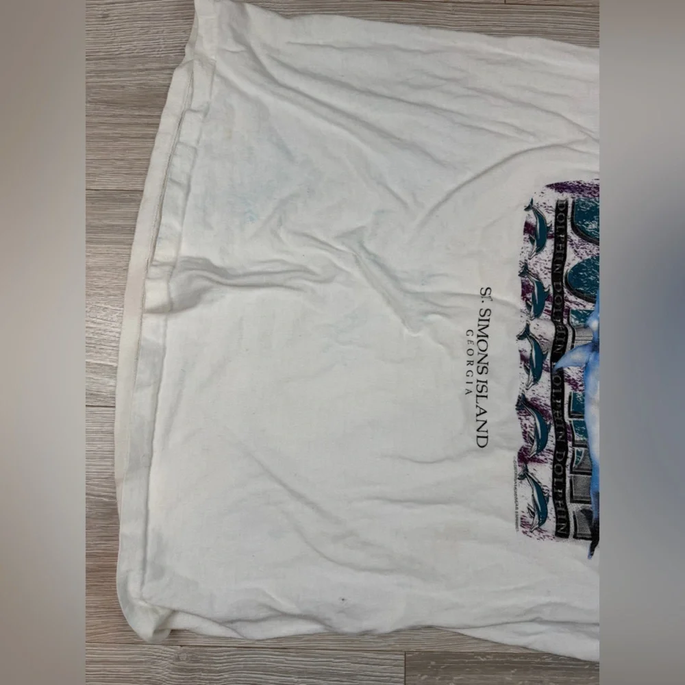 Vintage World Ts Dolphin St Simons‎ Island Santa Rosa Beach T-Shirt White XL